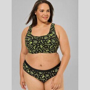 Torrid - Cotton Mid-Rise Hipster Panty in Skeleton Dance Black & Glow Yellow‌